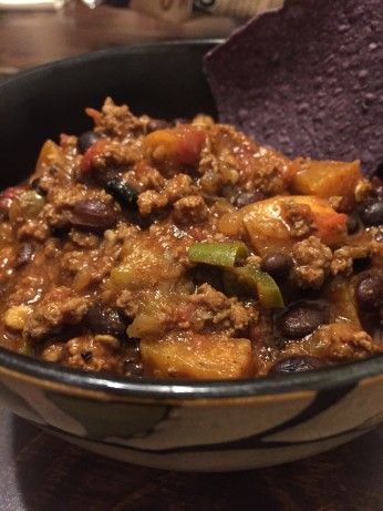 Eggplant Chili Eggplant Chili Recipe, Ground Turkey Chilli, Eggplant Chili, Dinner For The Week, Chili Food, Eggplant Casserole, Colorful Recipes, Ground Beef Chili, Veggie Chili