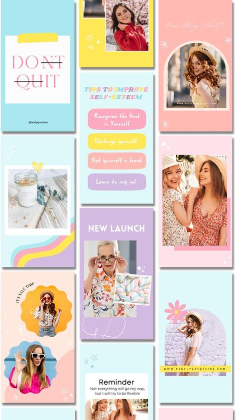 Pastel Instagram Story Template #instagramreeltemplateaesthetic #instagramreeltemplateideas #instagramreelstemplatedesign Media Branding Design, Cover Post, Instagram Branding Design, Social Media Branding Design, Coach Instagram, Feed Insta, Instagram Graphic, Instagram Branding, Website Illustration