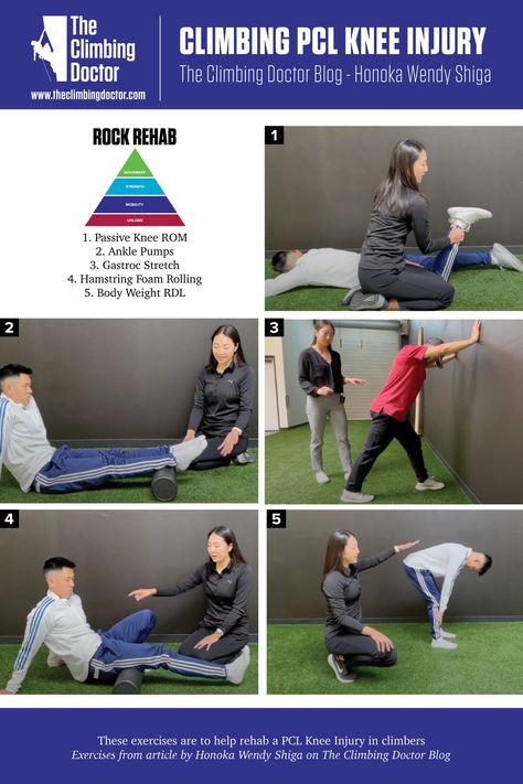 These mobility exercises are to help rehab a PCL Knee Injury in climbers. Yoga For Climbers, Climbing Exercises, Rock Climbing Tips For Beginners, Climbing Technique Tips, Excersises For Rock Climbing, Climbing Technique, Ankle Pumps, Hamstring Muscles, Positive Test