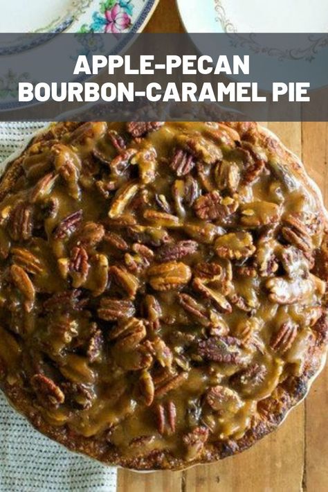 Apple-Pecan Bourbon-Caramel Pie | I'm a huge fan of pecan pie, but I recognize that its sweetness can be a little much. This recipe gives you the flavor of pecan pie in a more restrained form by using a pecan-bourbon caramel as something of a top crust for an apple pie. We cook each part of the pie—the bottom crust, apples, and caramel—separately, then simply layer them together to finish.	  #fallrecipes #autumnrecipes #seriouseats #recipes Caramel Pie Recipe, Bourbon Caramel, Caramel Pie, Bourbon Caramels, Pie Pie, Perfect Pies, Pie Tart, Italian Pizza, Pie Dough