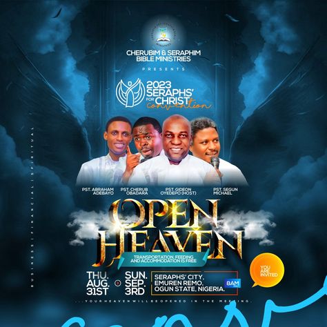 Open Heaven Background, Open Heavens Flyer Design, Christian Graphic Design, Social Media Art, Church Media Design, New Flyer, Church Poster Design, Church Poster, Church Graphic Design