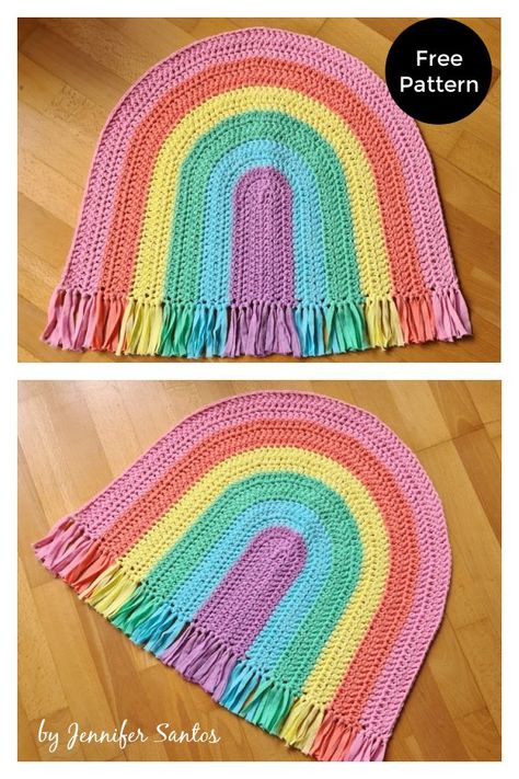 6 Rainbow Rug Crochet Patterns Free & Paid Crochet Rainbow Afghan Patterns Free, Play Mat Pattern, Rainbow Crochet Blanket Pattern, Rainbow Afghan, Rainbow Rugs, Crocheted Rainbow, Crochet Rug Patterns Free, Crochet Blanket Rainbow, Free Baby Blanket Patterns