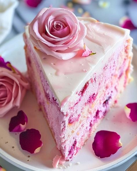 Recipes Global by Emma | Elegant Rose Milk Cake | Facebook Rose Milk Cake, Pink Lemonade Cake, Homemade Pound Cake, Rose Syrup, Fresh Rose Petals, Chocolate Pound Cake, Rose Milk, Milk Cake, Bread Cake