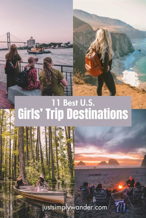 Best Girls' Trip Destinations in the U.S. | Simply Wander Girls Trips In The Us, Best Girls Trip Destinations In The Us, Girls Trip Locations, Girls Trip Ideas, Girls Trip Destinations, French Gothic Architecture, California Coast Road Trip, Oceanside Beach, Beach Fire