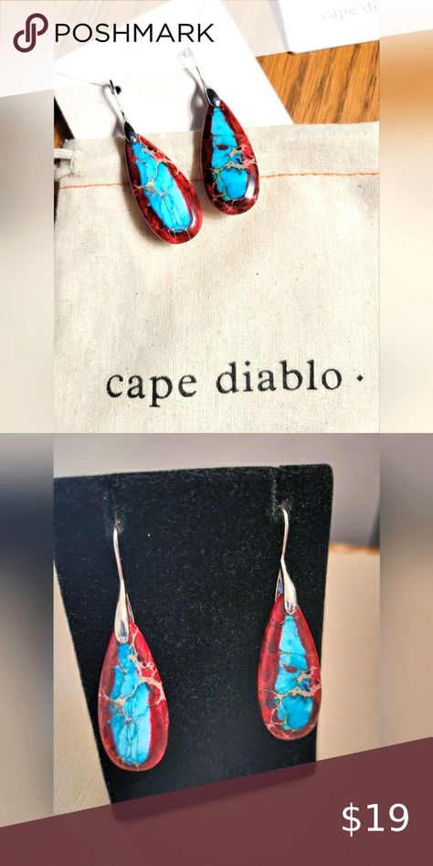 Imperial Jasper Earrings Cape Diablo, Imperial Jasper, Jasper Earrings, Earrings Metal, Shop Earrings, Zinc Alloy, Natural Stones, Cape