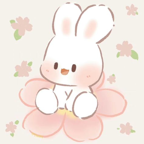 Cute Profile Pictures Aesthetic Cartoon Animals, Bunny With Flowers Drawing, Aesthetic Bunny Drawing, Teddy Bear Wallpaper, Cute Bunny Cartoon, Cute Bear Drawings, Bunny Drawing, Bunny Wallpaper, Cute Doodles Drawings