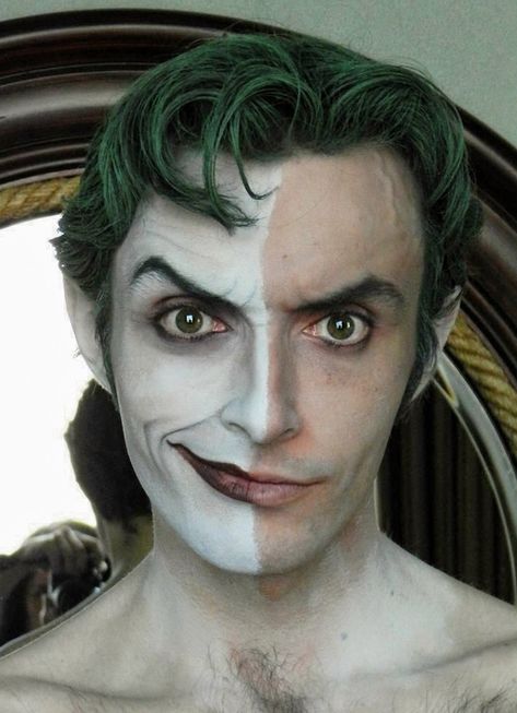 Joker Cosplay Makeup, Anthony Misiano, Old Joker, Joker Outfit, Joker Smile, Dark Green Hair, Joker Halloween, Joker Comic, Joker Costume