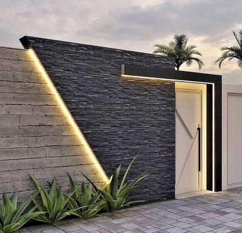 100 Backyard Fence Design Ideas 2023 House Exterior Boundary Front Wall Design Patio Garden Fence Boundry Wall Design Modern, Fences And Gates Modern, Boundary Wall Design Exterior, Vstupná Hala, Fence Wall Design, Kolam Koi, House Fence, Compound Wall Design, Gate Wall Design