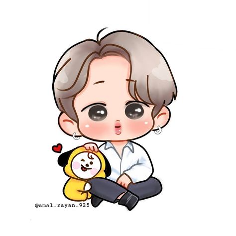 Chibi Jimin, Jimin Chibi, Jimin Cute Chibi, Jimin Cute Cartoon, Jimin Cartoon Drawing, Jimin Chibi Cute Fanart, Chibi Wallpaper, Taehyung Fanart, Jimin Fanart