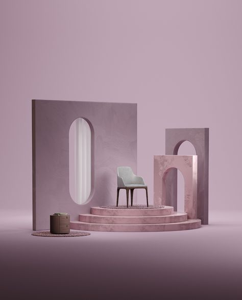 Eco Friendly Furniture Design, Geometric Set Design, 3d Set Design, Ruangan Studio, الفن الرقمي, Italian Furniture Brands, 3d Studio, Chaise Design, Italian Furniture