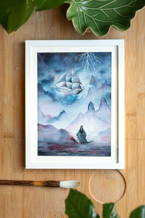 Excited to share the latest addition to my #etsy shop: Fantasy watercolor painting, Samurai wall art, Flying pirate ship, whimsical illustration, mystical decor, fairytale landscape https://etsy.me/3XLql61 #fantasyscifi #fantasyart #watercolor #samurai Watercolor Samurai, Flying Pirate Ship, Fairytale Landscape, Mystical Decor, Fantasy Watercolor, Dragon Bookmark, Fantasy Lovers, Watercolor Wall, Whimsical Illustration