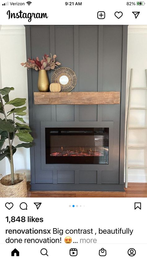 Electric Fireplace Decor, Corner Electric Fireplace, Basement Fireplace, Fireplaces Ideas, Built In Electric Fireplace, Electric Fireplace Wall, Fireplace Update, Build A Fireplace, Brick Fireplace Makeover