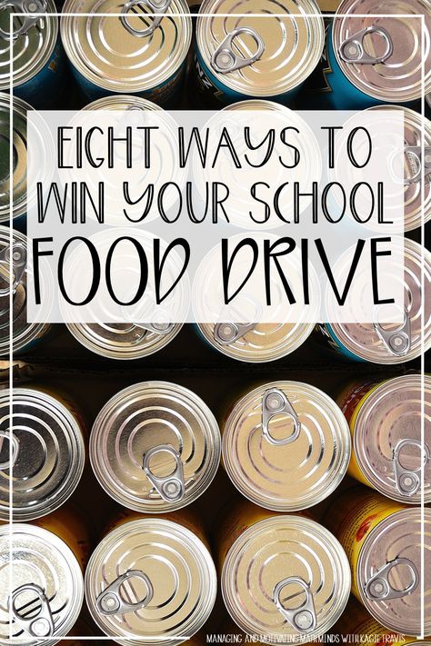 How to have a successful canned food drive: it's not about winning! These 8 strategies help students understand the purpose of the food drive while team building and goal setting. #fooddrive #kindness Canned Food Drive, Drive Poster, Student Leadership, Dinner Box, Good Drive, Box Project, Food Donation, Food Drive, Food Insecurity