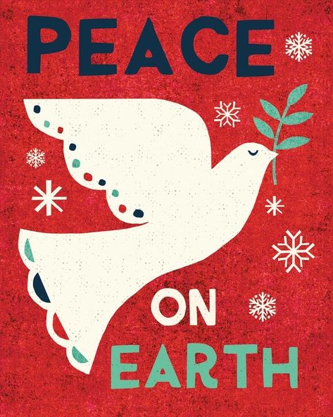 Multicolor Printmaking, Surface Design Portfolio, Peace Christmas, Peace Bird, Kids Art Class, Peace Art, Peace On Earth, Jingle All The Way, Christmas Illustration