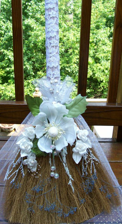 jumping the broom has crossed my mind before it symbolizes a lot! Wedding Broom, Wishing Well Wedding, Jumping The Broom, African American Weddings, A Broom, Wedding Fans, Wedding Rituals, Witch Broom, Diy Wedding Flowers