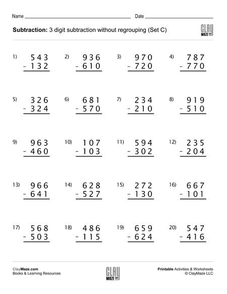 Second Grade Addition And Subtraction, Subtraction With Borrowing, Subtraction With Regrouping Worksheets, Regrouping Subtraction, Subtraction With Regrouping, Double Digit Addition, Worksheets For Grade 3, Subtraction Practice, Addition And Subtraction Worksheets