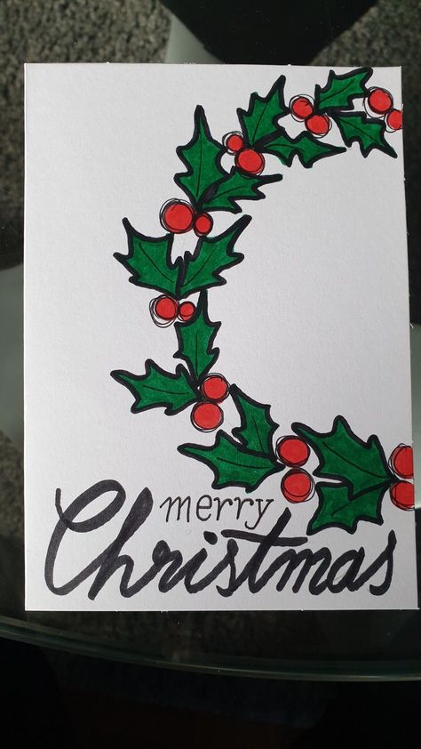 Idea For Christmas Cards, Christmas Card Inspiration Drawing, Christmas Poster Design Ideas Handmade, Christmas Diy Drawings, Christmas Card Cover Ideas, Merry Christmas Art Draw, Christmas Greeting Card Design Ideas, Homemade Christmas Cards Drawing, How To Write Merry Christmas Pretty