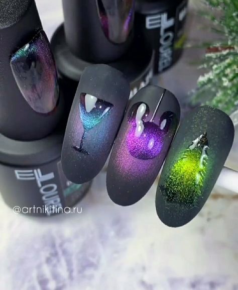 Nail Art Noel, Cat Eye Nails Polish, Nail Effects, Christmas Nail Art Designs, Nail Art Designs Videos, Christmas Nails Acrylic, Cat Eye Nails, Xmas Nails, Fancy Nails