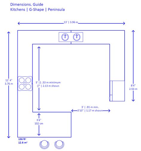 G-shaped Kitchen Layout | EdrawMax | EdrawMax Templates U Shaped Kitchen Floorplan, Small G Shaped Kitchen Layout, G Shaped Kitchen Layout With Peninsula, 8x8 Kitchen Layout, Peninsula Kitchen Design Layout, Horseshoe Kitchen Layout, G Shaped Kitchen With Peninsula, G Shape Kitchen, G Shaped Kitchen Layout