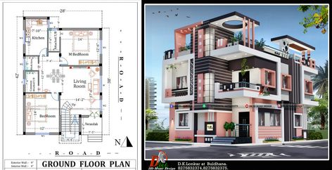 2storey House Design Modern, Double Story House Plans, 2 Story House Design, Exterior Color Combinations, House Projects Architecture, Morden House, Front Elevation Design, 2 Story House, Double Story House