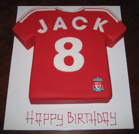 Let Them Eat Cake: Liverpool Football Shirt Lfc Cake, Football Cakes For Boys, Liverpool Cake, Liverpool Shirt, Camisa Liverpool, Football Birthday Cake, Soccer Cake, Shirt Cake, Cake Templates