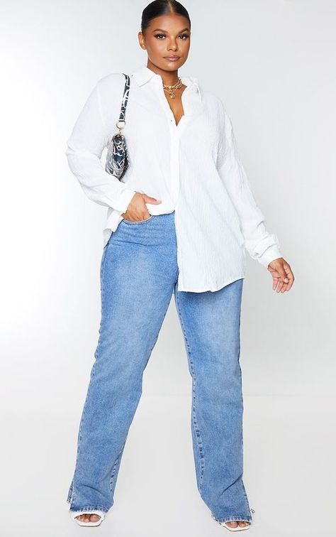 Plus-Size Oversized Shirts Shopping Guide | Shirts Under $115 Oversized Shirt Plus Size, How To Style Oversized Shirt, Oversized Shirt Outfit, Plus Size Baddie Outfits, Looks Jeans, Casual Glam, Oversized Shirts, Business Casual Outfits For Work, Classy Casual Outfits