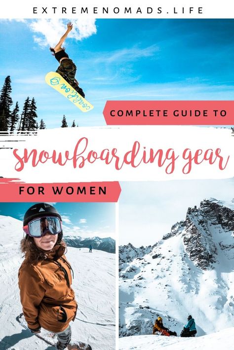 Female Snowboarder Fashion, Snowboarding Gear Womens, Snowboarding Hair, Snowboarding Essentials, Female Snowboarders, Snowboarding For Beginners, Snowboarding Equipment, Women Snowboard, Women Snowboarding