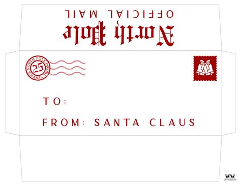 Santa Envelopes - Free Printables | Printabulls Santa Envelopes Free Printable, Santa Envelope Printable Free, Envelope From Santa, Christmas Envelope Template, Santa Envelope, Free Letters From Santa, Envelope Template Printable, Santa Letters, Scrapbook Printables Free