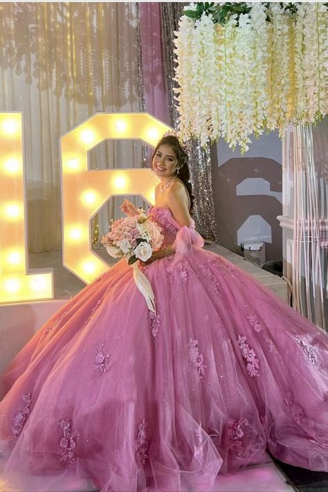 Ball Gown Sleeves, Off The Shoulder Quinceanera Dress, Pink Sweet 16 Dress, Gown Sleeves, Vestido Charro, Debut Gowns, Purple Quince, Debut Dresses, Quinceanera Pink