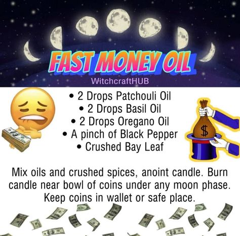 Oil Spells, Money Oil Recipe, Money Oil, Magick Oil, Essential Oil Perfumes Recipes, Potions Recipes, Essential Oils For Face, Money Spells That Work, Reiki Healer