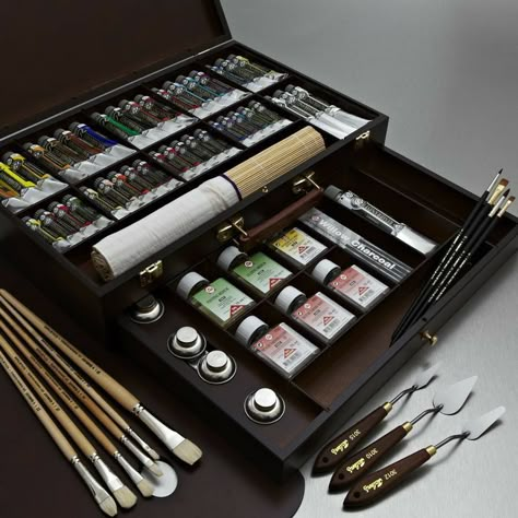 Oil Paint Set, Oil Colour, Painting Practice, Art Supplies Storage, Art Studio Room, Art And Craft Materials, Art Painting Tools, Painting Media, Art Tools Drawing