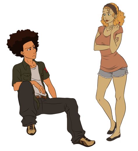 The Boondocks Fanart, Boondocks Anime, Boondocks Cartoon, The Boondocks Cartoon, Boondocks Drawings, Dope Cartoons, Black Comics, Art Couple, Chocolate Art