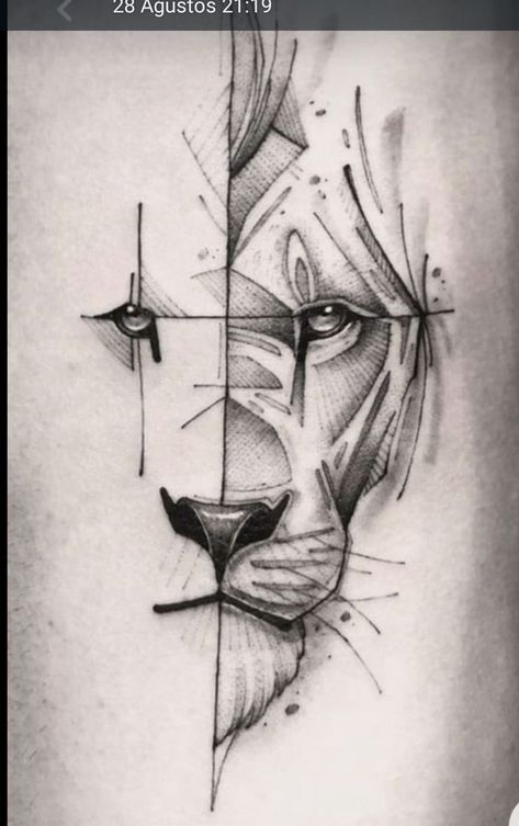 Geometric Lion Tattoo Design, Simple Stencil, Tattoo Memes, Ink Tattoo Design, David Tattoo, Tattoo Modern, Mexico Tattoo, Red Tattoo Ideas, Geometric Lion Tattoo