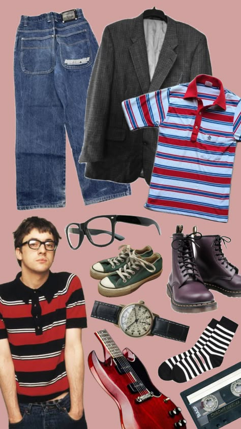 Graham <3 #outfitinspo #blur #grahamcoxon #90sfashion #outfits Football Casual Clothing, Harry Styles Lockscreen, Graham Coxon, Band Outfits, 2000s Outfits, Outfit 90s, Rock Outfits, 90s Outfit, Fire Fits