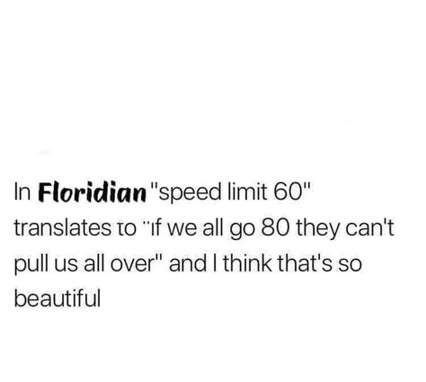 Florida Meme, Florida Quotes, Florida Funny, Florida Girl, Speed Limit, Clean Humor, Funny Words, I Can Relate, Fun Summer