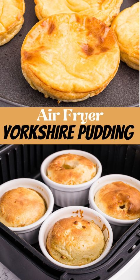 Air Fryer Yorkshire Pudding is a great way to cook a traditional English dish right in your air fryer basket. Air Fry Yorkshire Pudding, Yorkshire Pudding Air Fryer, Airfryer Yorkshire Pudding, Air Fryer Popovers, Air Fryer Yorkshire Pudding Recipe, Air Fryer Yorkshire Pudding, Air Fryer Dishes, Air Fryer Breakfast Recipes, Tower Air Fryer