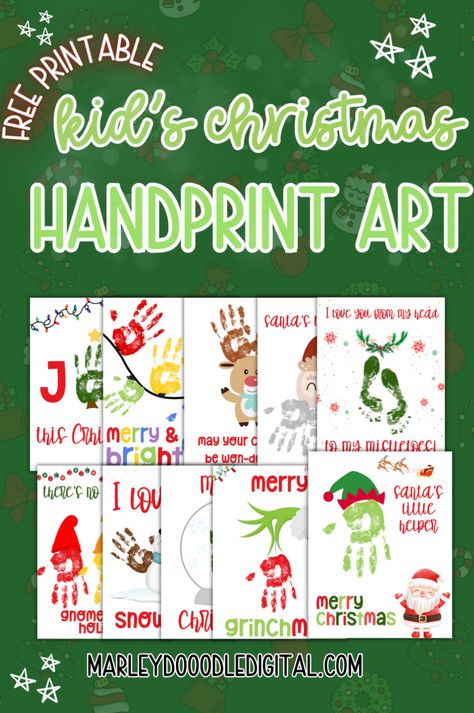 Need fun holiday crafts for kids? Download 10 free Christmas handprint art printables like Santa, reindeer, and snowmen. Perfect for kids' keepsakes, DIY holiday gifts, or classroom crafts for toddlers and preschoolers! Christmas Party Ideas For Families, Christmas Presents For Coworkers, Easy Handmade Christmas Cards, Diy Christmas Party Decorations, Family Friendly Christmas Party, Presents For Coworkers, Christmas Fun Activities, Easy Christmas Presents, Gift Baskets For Christmas