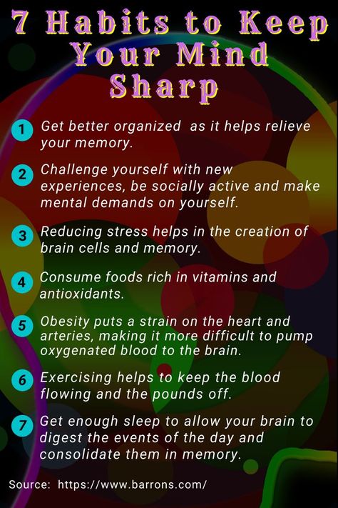 These 7 habits will keep your mind sharp no matter how long you work. Neuroplasticity Exercises, Improve Brain Power, Sharp Mind, Seven Habits, Brain Facts, Life Choices Quotes, Happiness Challenge, Keep Learning, Control Center