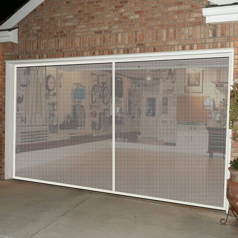 Garage Door Screen-2 Car Door Magnetic Self Sealing Closure Screen Door, Heavy Duty Retractable Fiberglass Mesh Net with Hook and Loop Tape, Hand Free, Easy to Install(16X7FT, White) - - Amazon.com Garage Screen Door, Door Screen, Garage Door Makeover, Hook And Loop Tape, Mesh Netting, Screen Door, Garage Door, Hook And Loop, Hands Free