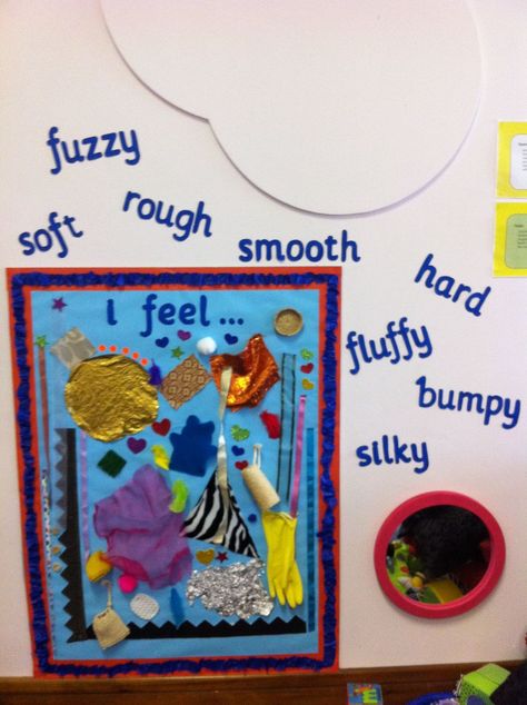 Sensory Display Boards, Early Years Display Boards, Materials Eyfs, Display Boards Nursery, Room Display Ideas, Baby Room Display Boards, Interactive Display Boards, Eyfs Displays, Nursery Display Boards