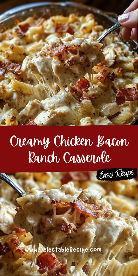 Chicken Bacon Ranch Pizza, Bacon Ranch Casserole, Ranch Casserole, Chicken Bacon Ranch Pasta, Chicken Bacon Ranch Casserole, Ranch Salad, Chicken Crispy, Stuffing Casserole, Chicken Bacon Ranch