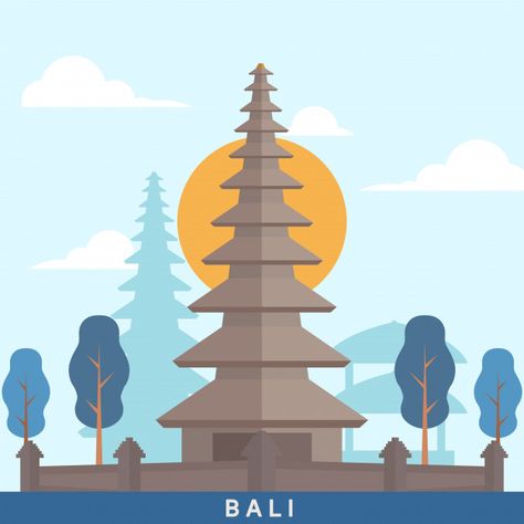 Indonesia bali landmark Premium Vector Bali Landmark, Bali Icon, Landmark Poster, Paper Artsy, Mask Drawing, City Icon, City Drawing, Graphic Design Background Templates, Beautiful Landscape Wallpaper