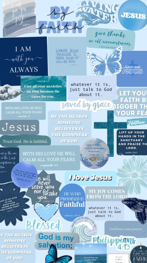 #jesus #blue #wallpaper #aesthetic #shuffle #cute #christianwallpaper #christian Bible Verses Phone Wallpaper, Bible Quotes Background, Christian Iphone Wallpaper, Iphone Wallpaper Preppy, Scripture Wallpaper, Christian Graphics, Wallpaper Bible, Cute Bibles, Christian Quotes Wallpaper