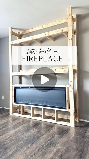 Building A Fireplace, Diy Electric Fireplace, My Own House, Hidden Doors, Built In Electric Fireplace, Electric Fireplace Wall, Fireplace Frame, Wood Mantel, Build A Fireplace