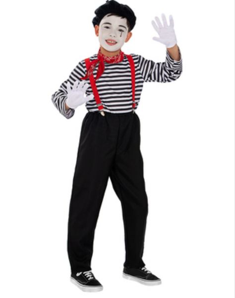 Mime Costume, Harry Potter Scarf, Hippie Movement, Kids Costumes Boys, Pantomime, Masha And The Bear, Stag Party, Rose Party, Clown Costume