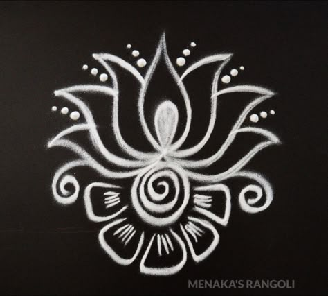 Tap On The Image To Watch The VIDEO Simple Kolam Designs Rangoli, Rangoli Kolam Designs Simple, Lotus Rangoli Designs, Simple Rangoli Kolam, Simple Rangoli Designs, Lotus Rangoli, Easy Rangoli Designs Videos, Very Easy Rangoli Designs, Rangoli Designs Photos