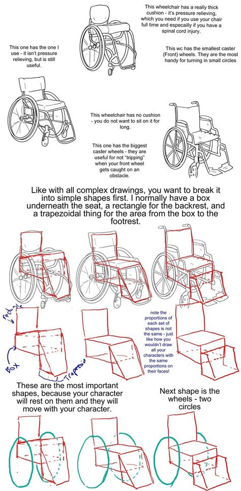 Manual Wheelchair Tutorial by Fade31415 Wheel Chair Drawing Reference, Wheelchair Pose Reference Drawing, Drawing Disabilities, Wheelchair Poses Drawing, Mobility Aid Pose Reference, Wheel Chair Drawing, Wheelchair Drawing Reference, Wheel Chair Character Design, Wheelchair Art Reference