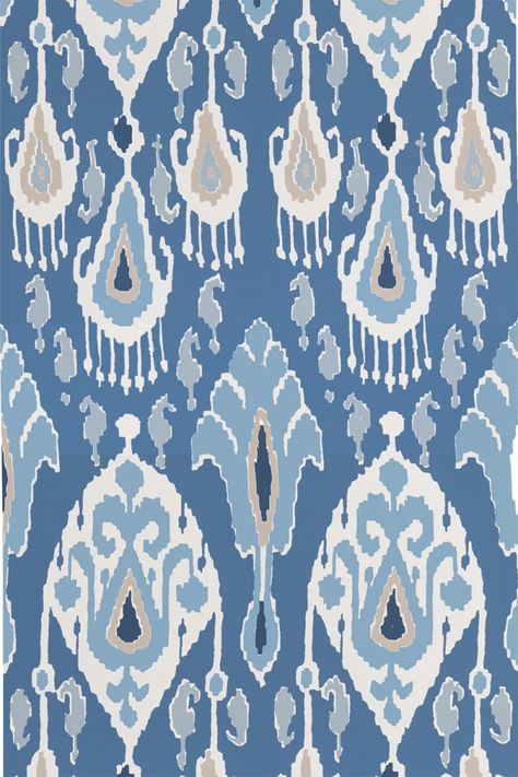 Baker Wallpaper, Ii Wallpaper, Dark Blue Wallpaper, Gp&j Baker, Ikat Print, Ikat Pattern, Pattern Matching, Wallpaper Free, Wallpaper Collection