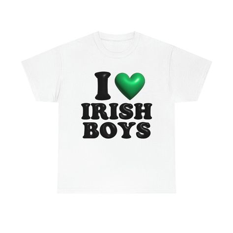 I Love Irish Boys Short Sleeve Tee Unisex Heavy Cotton Tee St Paddys, St Patricks Day Shirt, Irish Boys, St. Patricks Day, Heat Press Vinyl, Saint Patricks, St Paddy, St Patrick Day Shirts, Boy Tees