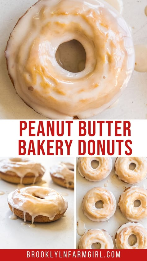 Peanut Butter Donuts Peanut Butter Doughnut, Peanut Butter Donuts Baked, Peanut Butter Donut, Mini Donuts Recipe, Savory Donuts Recipe, Donut Maker Recipes, Homemade Baked Donuts, Mini Donut Recipes, Doughnut Recipe Easy